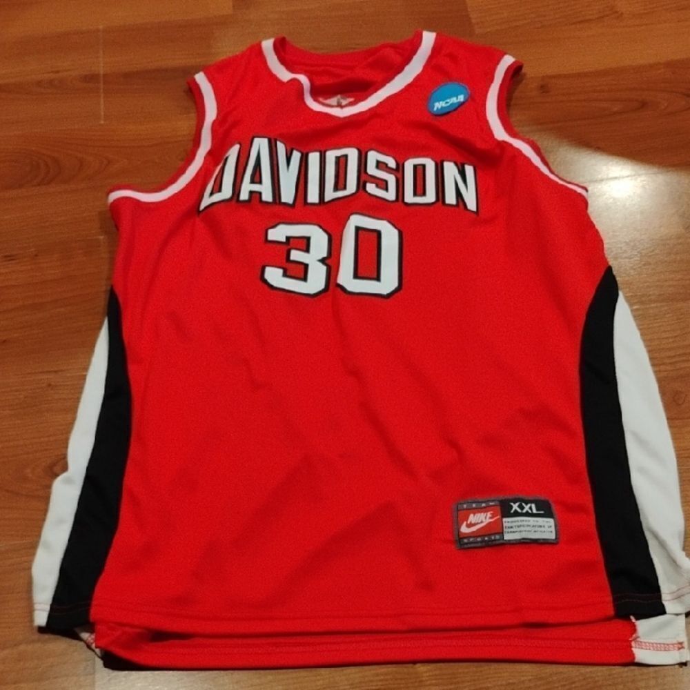 Nike Red and White Basketball Jersey # 30 Curry
